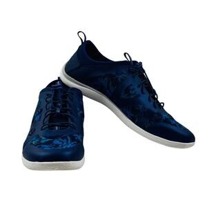Lands' End Blue Floral Lightweight Mesh Water Friendly Sneakers Shoes Women's 11